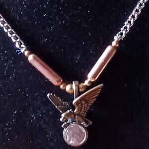 Eagle Necklace Hanging onto an "Indian Head Nickle"